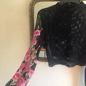 Mesh Flower Top Never Worn Forever 21